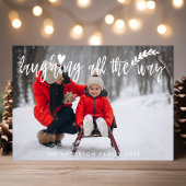 すべての方法でブラシのスクリプトを笑うクリスマスの写真 シーズンカード