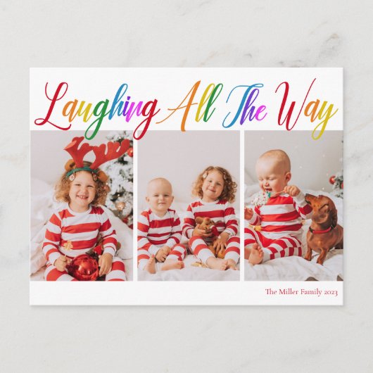 すべての方法で笑う虹3クリスマスフォト シーズンポストカード (正面)