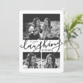 すべての方法で笑う3写真の雪の結晶クリスマス シーズンカード (スタンド正面)