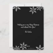 すべての方法で笑う3写真の雪の結晶クリスマス シーズンカード (裏面)