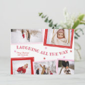 すべての方法で笑っておもしろい写真コラージクリスマス シーズンカード (スタンド正面)