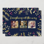 すべての方法を笑う海軍の休日クリスマスフォト シーズンカード (正面/裏面)