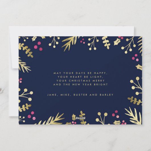 すべての方法を笑う海軍の休日クリスマスフォト シーズンカード (裏面)