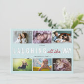 すべての方法を笑わせる休日の写真のコラージュのクリスマス シーズンカード (スタンド正面)