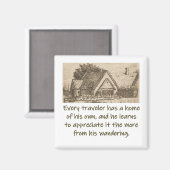 すべての旅行者は家を持っている – ホーム引用文 マグネット (正面/裏面)