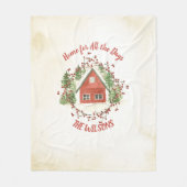 すべての日 | Red Christmas House フリースブランケット (正面)