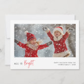 すべての明るいクリスマスの子供のおもしろい写真グリーティング シーズンカード (正面)