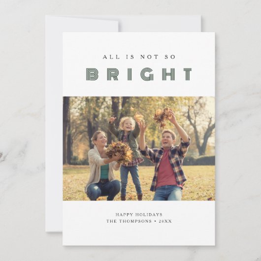 すべての明るい家族の写真おもしろい緑ではない シーズンカード (正面)