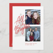 すべての明るい2フォトクリスマスカード 招待状 (正面/裏面)