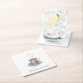 すべての時間はティータイムスローガン引用文ヴィンテージカップ スクエアペーパーコースター (インサイチュ)