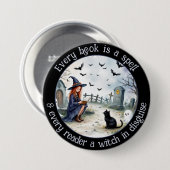 すべての本がブラックの呪文 缶バッジ (正面&裏面)