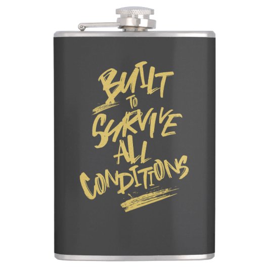 すべての条件生き延びに組み込み引用文動機 フラスク (正面)