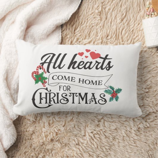 すべての来ハートがクリスマスのために家に ランバークッション (ブランケット)