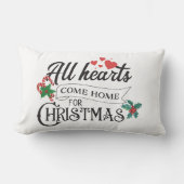 すべての来ハートがクリスマスのために家に ランバークッション (正面)