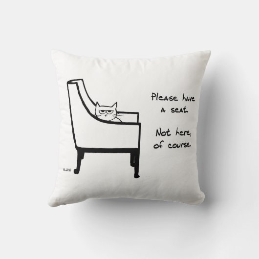 すべての椅子は猫-おもしろいな猫の枕に属します クッション (裏面)