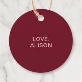 すべての機会にほんの少しのバーガンディ フェイバータグ (裏面)