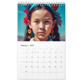 すべての民族の美しい女の子新年2025 カレンダー (2月 2027)