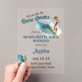 すべての沿岸女性のカーボーイバチェロレッテの呼び出し アクリル招待状 (インサイチュ (ポータブル))