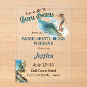 すべての沿岸女性のカーボーイバチェロレッテの呼び出し アクリル招待状 (正面)