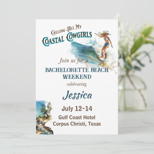 すべての沿岸女性のカーボーイバチェロレッテの呼び出し 招待状 (スタンド正面)