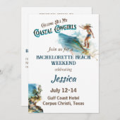 すべての沿岸女性のカーボーイバチェロレッテの呼び出し 招待状 (正面/裏面)