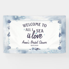 すべての海に、私が見えるのは愛~ウェディングシャワーのための水彩の海~ 横断幕
