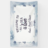 すべての海に、私が見えるのは愛～ウェディングシャワーのための水彩の海～ 横断幕 (縦)