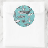 すべての海のパターン ラウンドシール (バッグ)