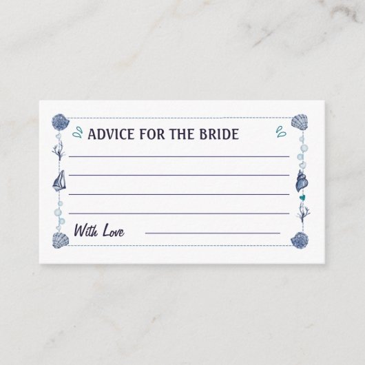 すべての海は愛 〜ブライダルシャワー〜 水彩の貝殻 エンクロージャーカード (正面)