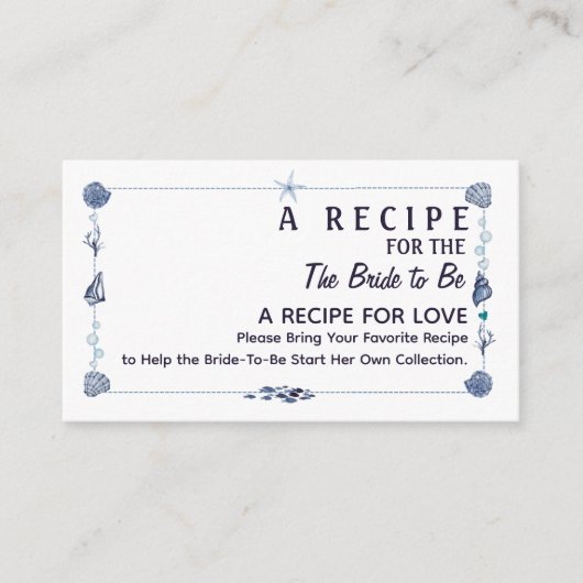 すべての海を見るのは愛 〜 ブライダルシャワー 水彩の貝殻 エンクロージャーカード (正面)