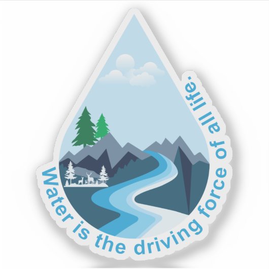 すべての滴が私たちの保護水を数える シール (正面)