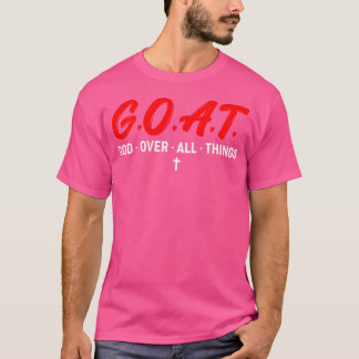 すべての物の上にヤギの神が現おもしろいれる Tシャツ