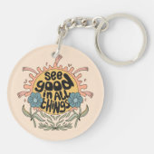 すべての物事の良さを参照Hippieグラフィック キーホルダー (裏面)