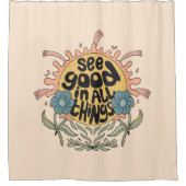 すべての物事の良さを参照Hippieグラフィック シャワーカーテン (正面)