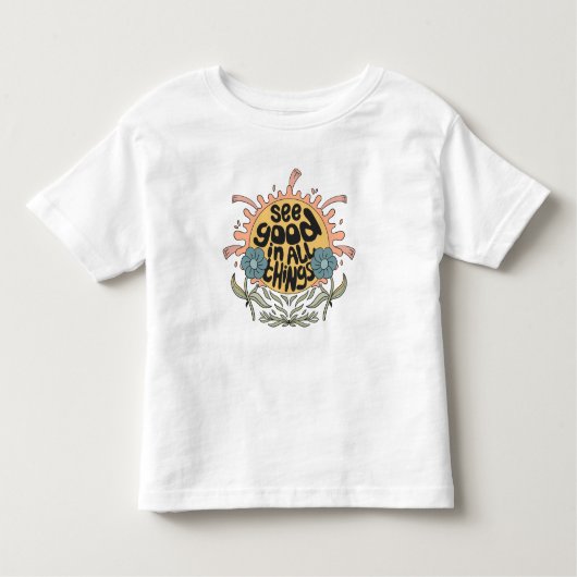 すべての物事の良さを参照Hippieグラフィック トドラーTシャツ (正面)