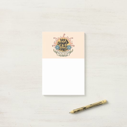 すべての物事の良さを参照Hippieグラフィック ポストイット (デスク上)