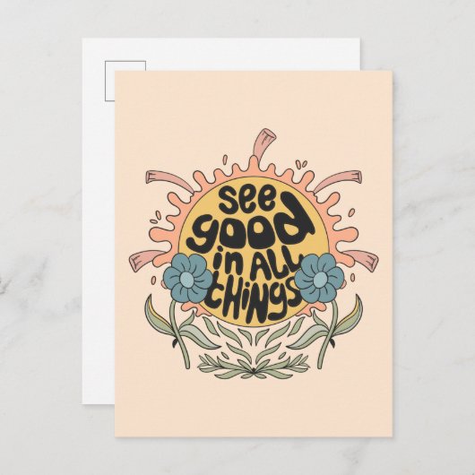 すべての物事の良さを参照Hippieグラフィック ポストカード (正面/裏面)