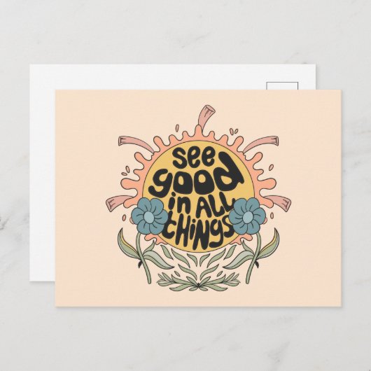 すべての物事の良さを参照Hippieグラフィック ポストカード (正面/裏面)