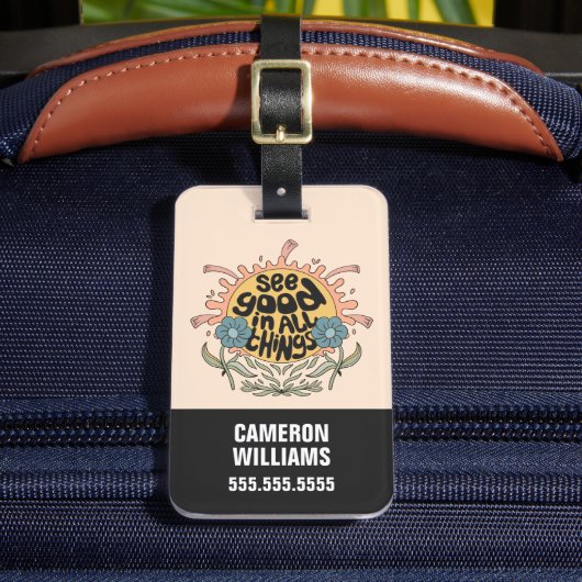 すべての物事の良さを参照Hippieグラフィック ラゲッジタグ (正面インサイチュ2)