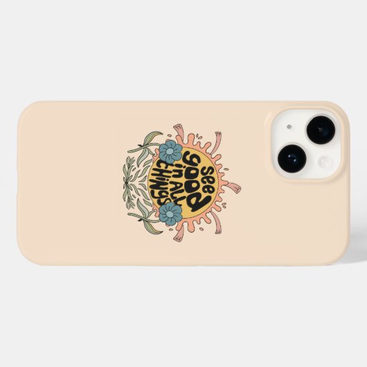 すべての物事の良さを参照Hippieグラフィック Case-Mate iPhoneケース (裏面 (横))