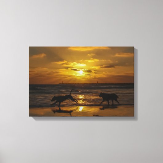 すべての犬が天国に移動 キャンバスプリント (正面)