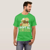 すべての犬の動物愛護犬の救助の友人を採用 Tシャツ (正面フル)