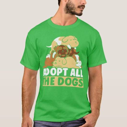 すべての犬の動物愛護犬の救助の友人を採用 Tシャツ (正面)