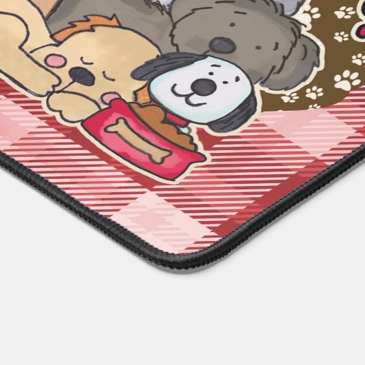 すべての犬の赤い格子縞を愛する デスクマット (コーナー)