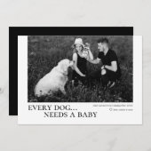 すべての犬はベビー妊娠告知カードを必要とする シーズンカード (正面/裏面)