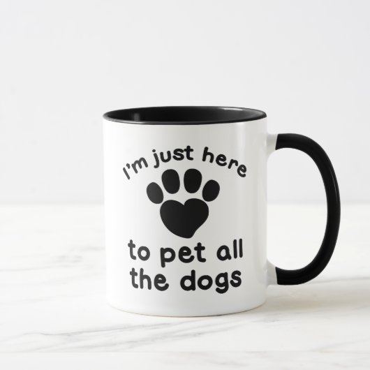 すべての犬をペットにする マグカップ (右)