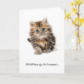 すべての猫ちゃんの天国悔やみや弔慰のcat greeting card カード (黄色い花)