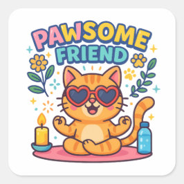 すべての猫は愛されるべきだから Pawsome Friend スクエアシール