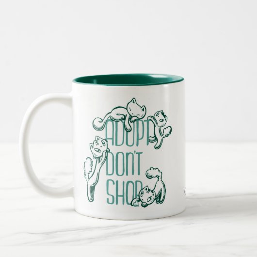 すべての猫: adopt買物をしません ツートーンマグカップ (左)
