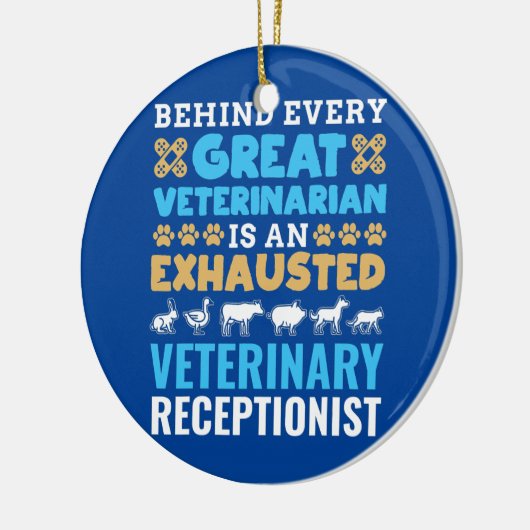 すべての獣医素晴らし者の動物の後ろに セラミックオーナメント (左)